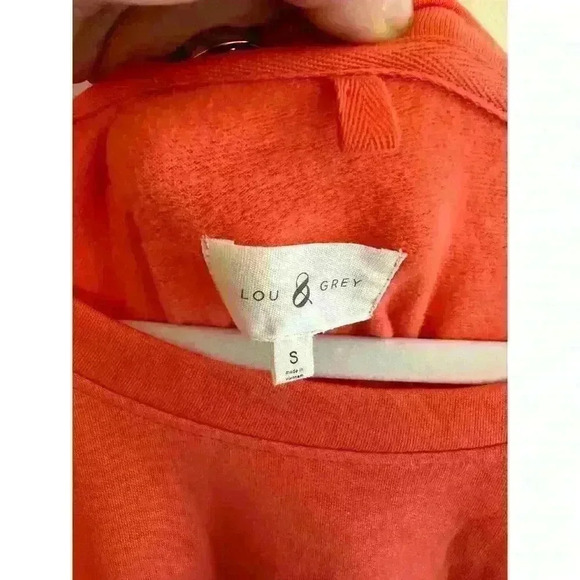 Loft Lou & Grey Signaturesoft Sweatshirt Coral/Orange Size Small - Picture 4 of 5